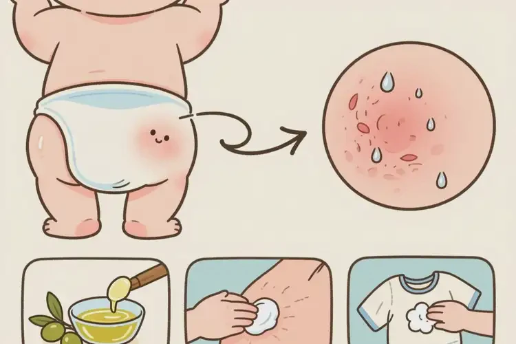 寶寶屁股上有濕疹能靠自己自愈嗎(圖2)