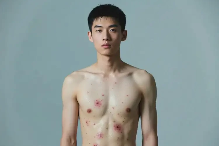 青年人肚子上偶尔起湿疹不管它会自己好吗(图1)