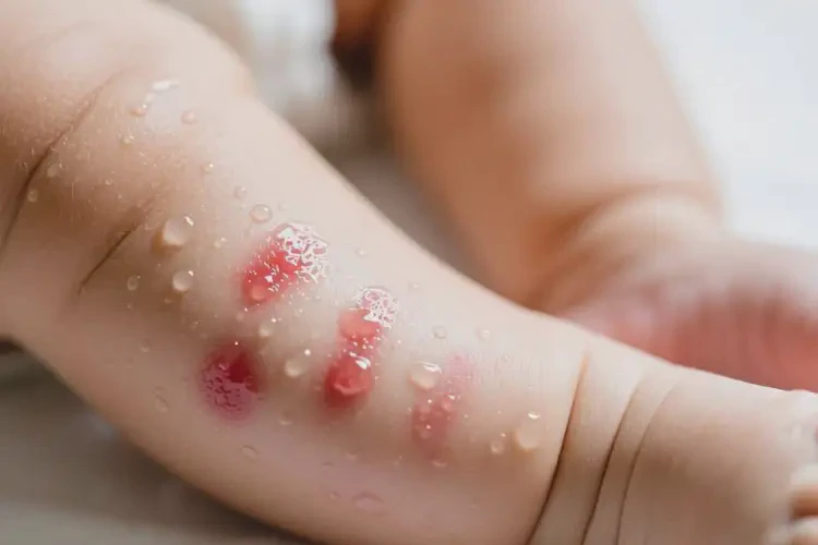 嬰幼兒小腿上容易起濕疹不管它會(huì)自己自愈嗎(圖1)