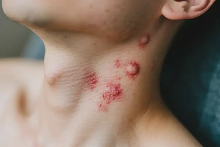 男人脖子上偶爾長濕疹能不能徹底自愈(圖1)