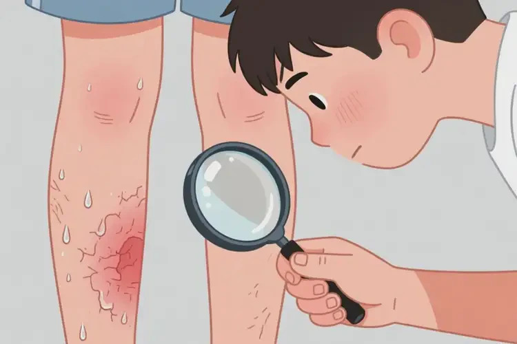 男生小腿上經(jīng)常長濕疹不管它會自己自愈嗎(圖1)