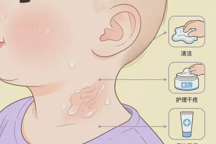 寶寶脖子出濕疹可不可以徹底自愈(圖1)