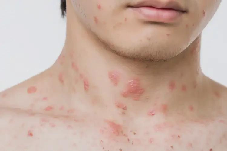 男生脖子上長濕疹不管它會(huì)自己自愈嗎(圖4)