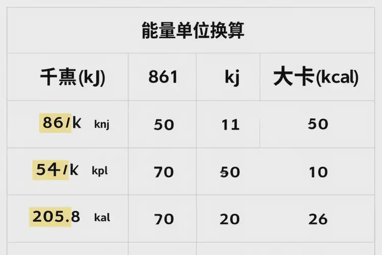 861千焦等于多少热量(图1)