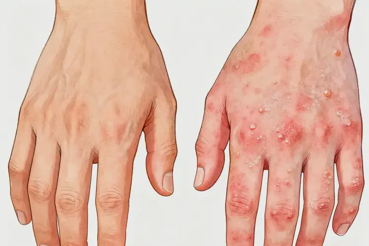青年人手上容易長濕疹能夠徹底治愈嗎(圖1)