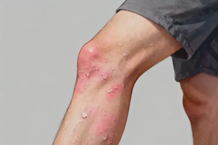 男生小腿起湿疹不管它会自己好吗(图1)