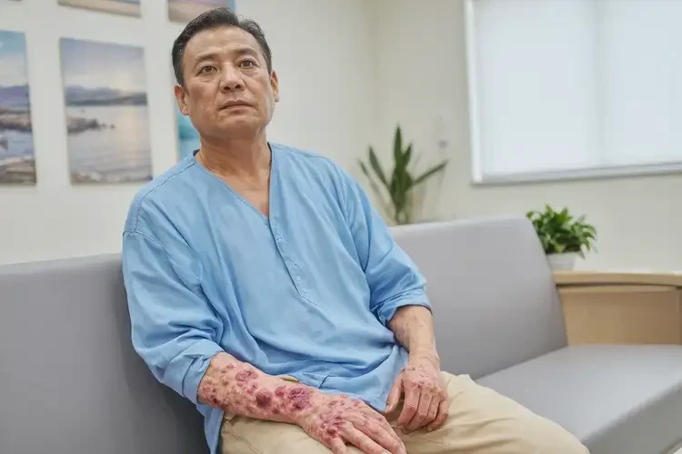 男人四肢出現(xiàn)濕疹不管它會自己痊愈嗎(圖1)