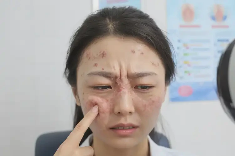 女性臉上偶爾長濕疹不管它會自己痊愈嗎(圖2)