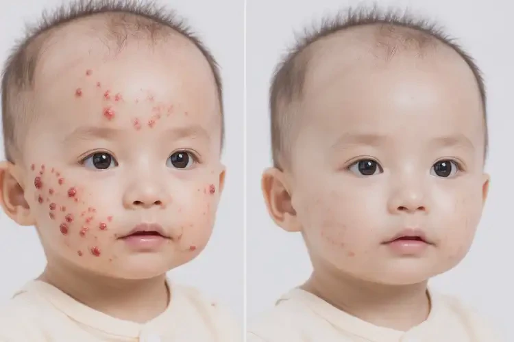 寶寶面部有濕疹不管它會自己痊愈嗎(圖1)