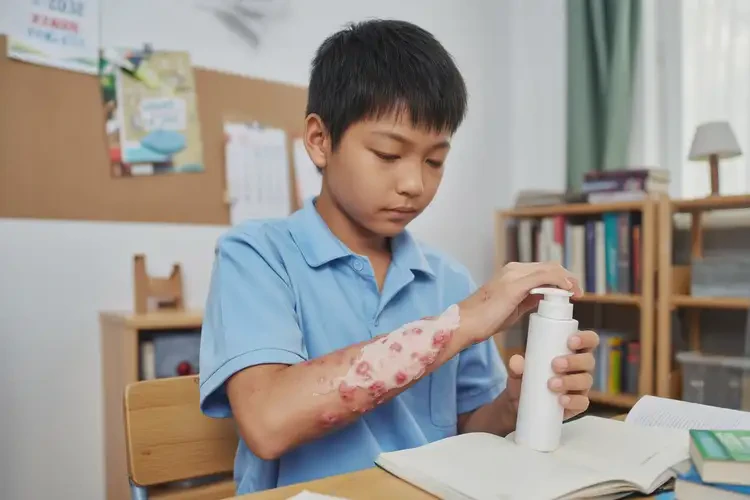 中學生手臂起濕疹可以徹底自愈嗎(圖2)