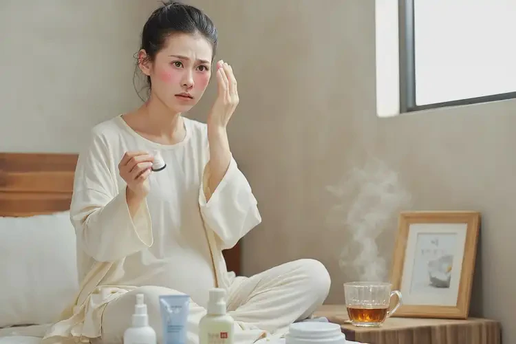 产妇面部经常长湿疹不管它会自己自愈吗(图1)