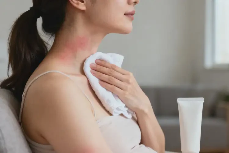 哺乳期媽媽脖子有濕疹不管它會(huì)自己痊愈嗎(圖1)