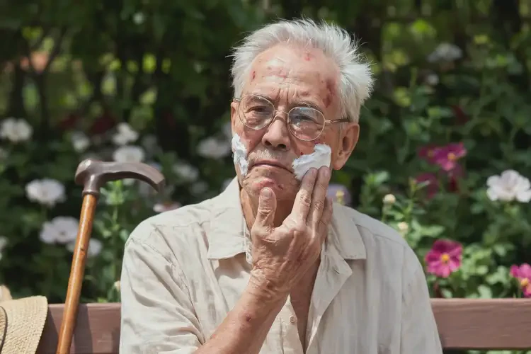 老年人面部偶爾起濕疹可以徹底自愈嗎(圖1)