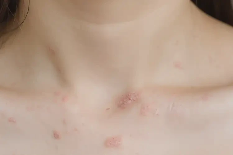 女生脖子上偶爾起濕疹不管它會(huì)自己自愈嗎(圖4)