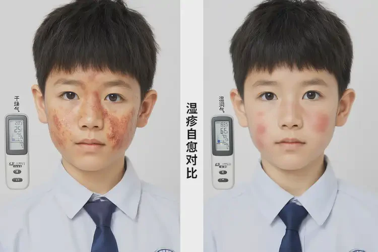 小學(xué)生面部起濕疹不管它會(huì)自己自愈嗎(圖1)