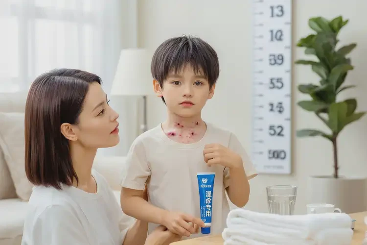 少兒脖子上偶爾長(zhǎng)濕疹不管它會(huì)自己好嗎(圖1)