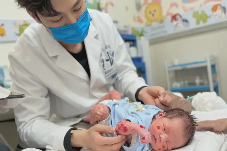 新生儿手臂上容易长湿疹不管它会自己好吗(图1)