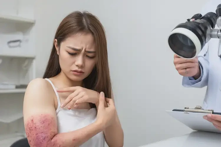 女生四肢出現(xiàn)濕疹不管它會自己好嗎(圖4)