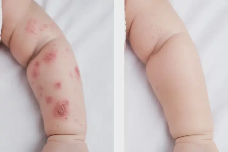 新生兒手臂出現(xiàn)濕疹能夠徹底治愈嗎(圖4)