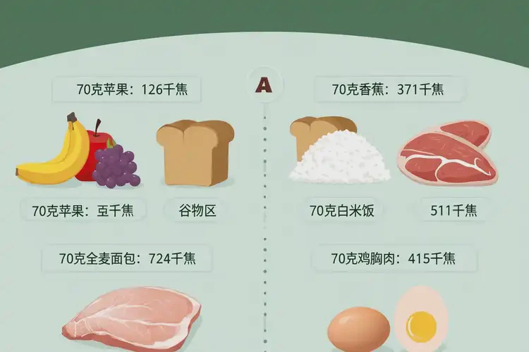 70克633千焦相当于多少食物