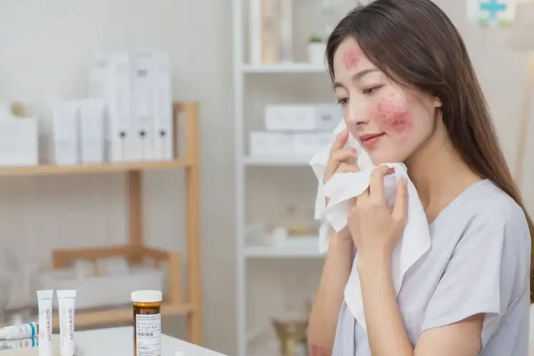 女人面部偶尔起湿疹不管它会自己好吗(图3)