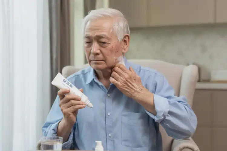 老人脖子起濕疹不管它會自己好嗎(圖2)