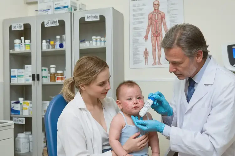 嬰幼兒面部偶爾長(zhǎng)濕疹不管它會(huì)自己自愈嗎(圖1)