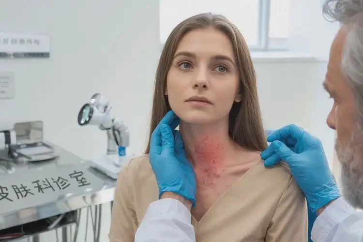 女人脖子上偶爾長濕疹不管它會自己好嗎(圖2)