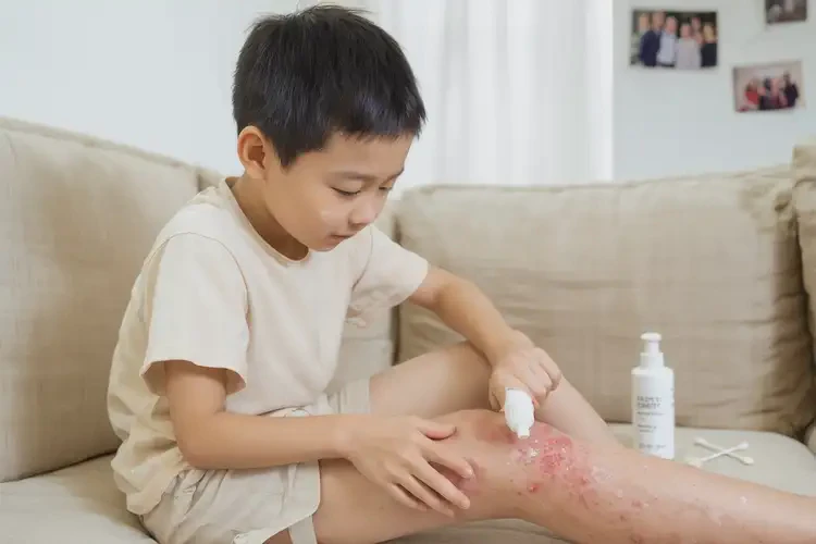 小孩大腿上容易起濕疹不管它會自己痊愈嗎(圖2)