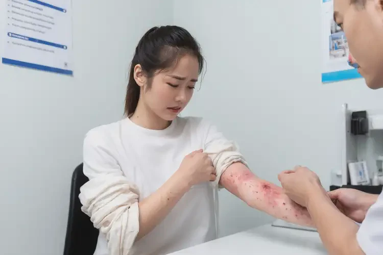 女生手臂長濕疹不管它會(huì)自己痊愈嗎(圖4)