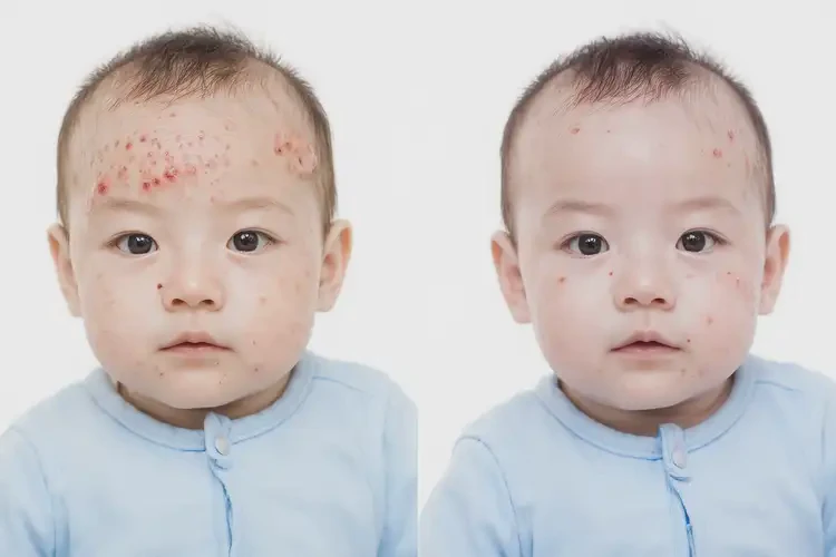 婴幼儿面部起湿疹不管它会自己痊愈吗(图2)