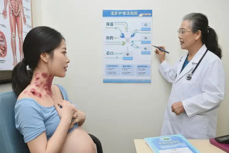 哺乳期媽媽脖子上出現(xiàn)濕疹可以徹底自愈嗎(圖1)