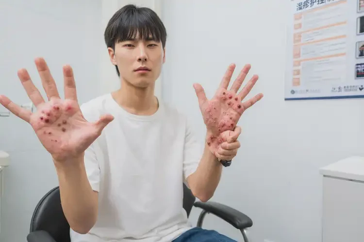 青年人手上有濕疹不管它會(huì)自己痊愈嗎(圖4)