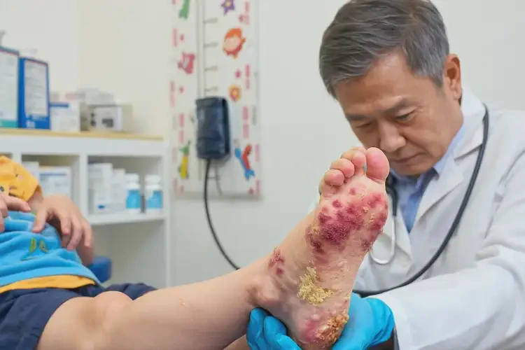 少兒腳上經(jīng)常長濕疹不管它會自己好嗎(圖2)