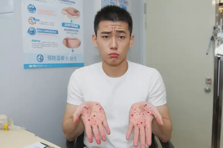 青年人手上有濕疹不管它會(huì)自己痊愈嗎(圖1)