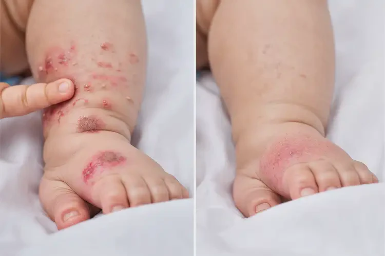 幼兒小腿上出濕疹不管它會(huì)自己痊愈嗎(圖1)