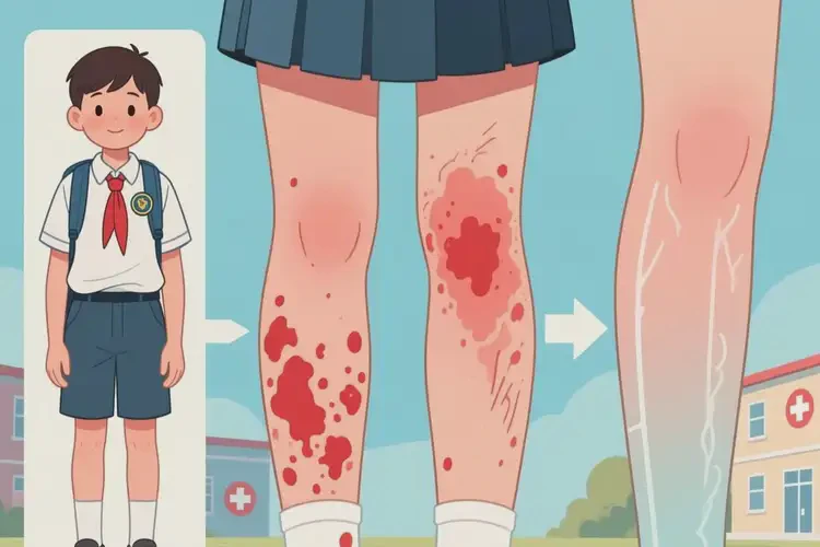 中学生大腿容易长湿疹不管它会自己自愈吗(图1)