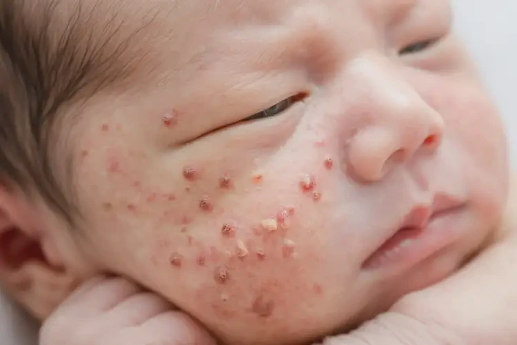 新生兒臉上容易起濕疹不管它會自己好嗎(圖4)