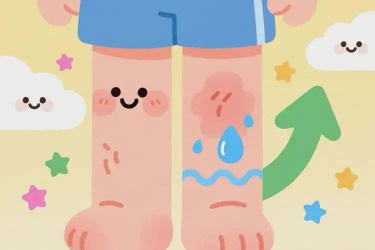 少兒大腿上經(jīng)常起濕疹不管它會(huì)自己痊愈嗎(圖1)