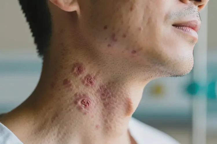 男人脖子上起濕疹能夠徹底治愈嗎(圖4)