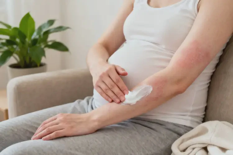 产妇手臂容易长湿疹不管它会自己自愈吗(图1)