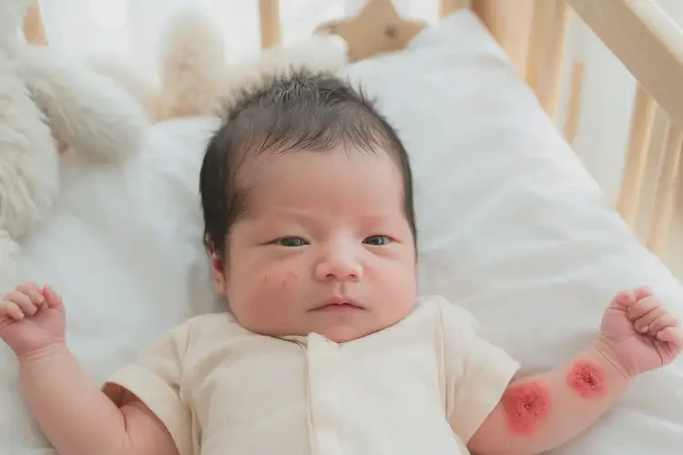 新生儿手臂上偶尔起湿疹可以彻底自愈吗(图3)