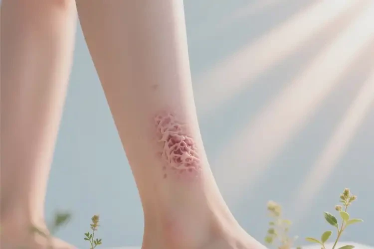 女人小腿上出現(xiàn)濕疹能徹底自愈嗎(圖1)