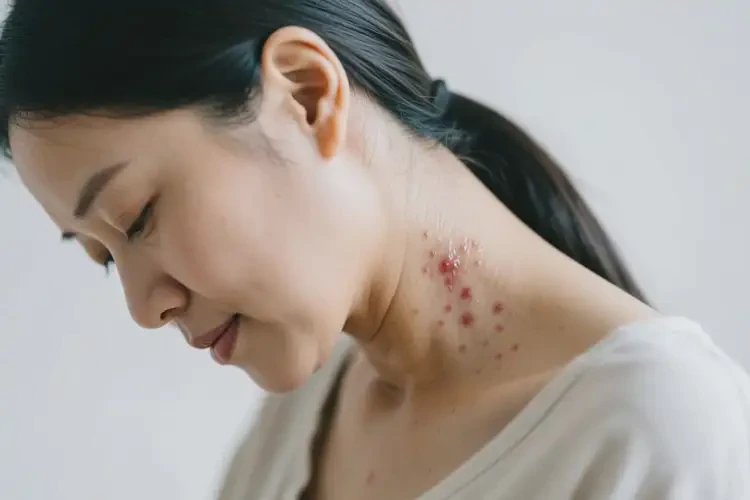 產(chǎn)婦脖子上出現(xiàn)濕疹不管它會自己自愈嗎(圖1)