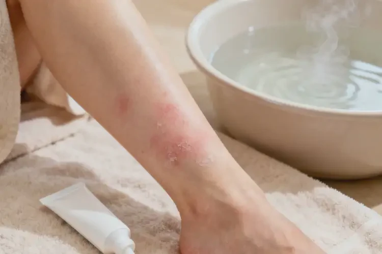 女人小腿出現(xiàn)濕疹可不可以徹底自愈(圖1)