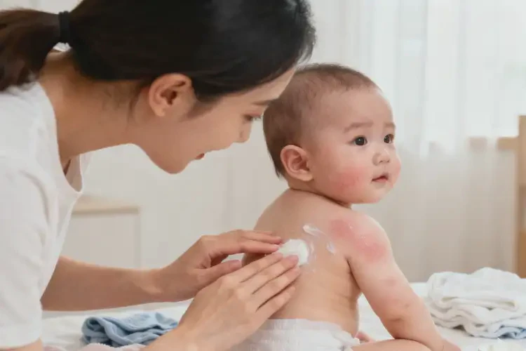 新生兒身上偶爾起濕疹能靠自己自愈嗎(圖1)
