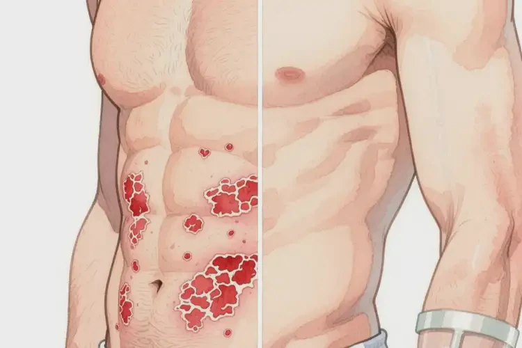 男人肚子出現(xiàn)濕疹不管它會(huì)自己好嗎(圖3)