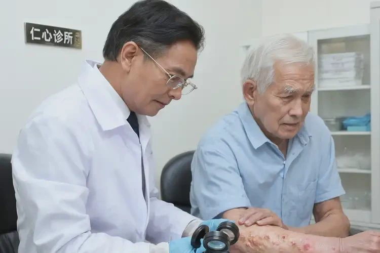 高齡老人手臂上偶爾長濕疹不管它會(huì)自己好嗎(圖2)