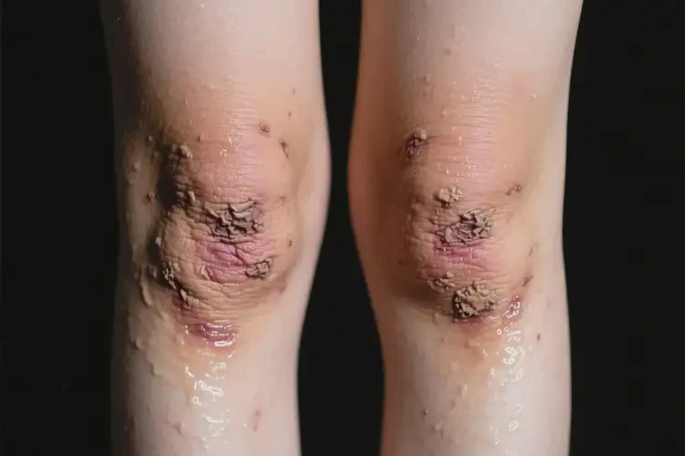 女生小腿上出现湿疹不管它会自己好吗(图2)