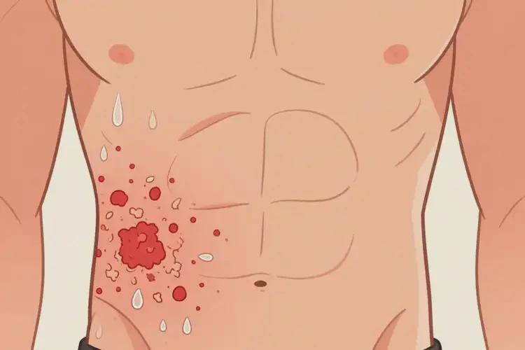 男人肚子出現(xiàn)濕疹不管它會(huì)自己好嗎(圖2)